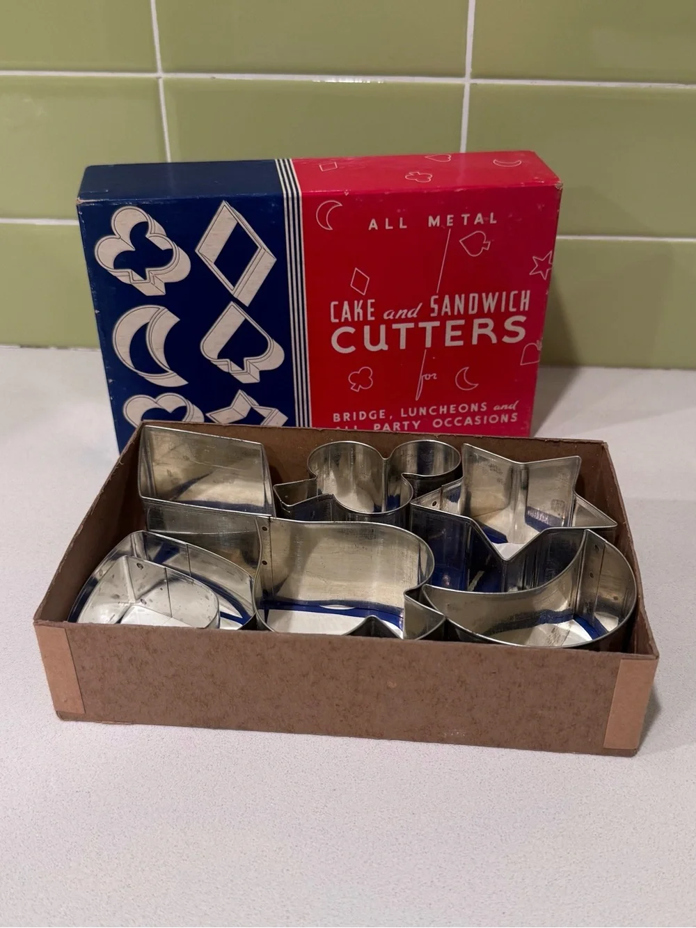 Vintage Mid-century set of All Metal Cake and Sandwich Cutters